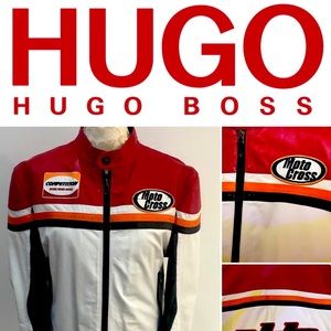 HUGO BOSS jacket. motocross, RARE, leather jacket
